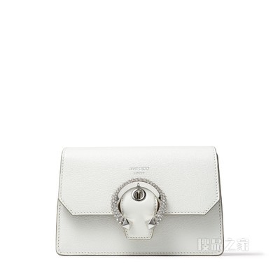 MADELINE CROSSBODY 芭蕾粉色山羊皮水晶扣斜挎包