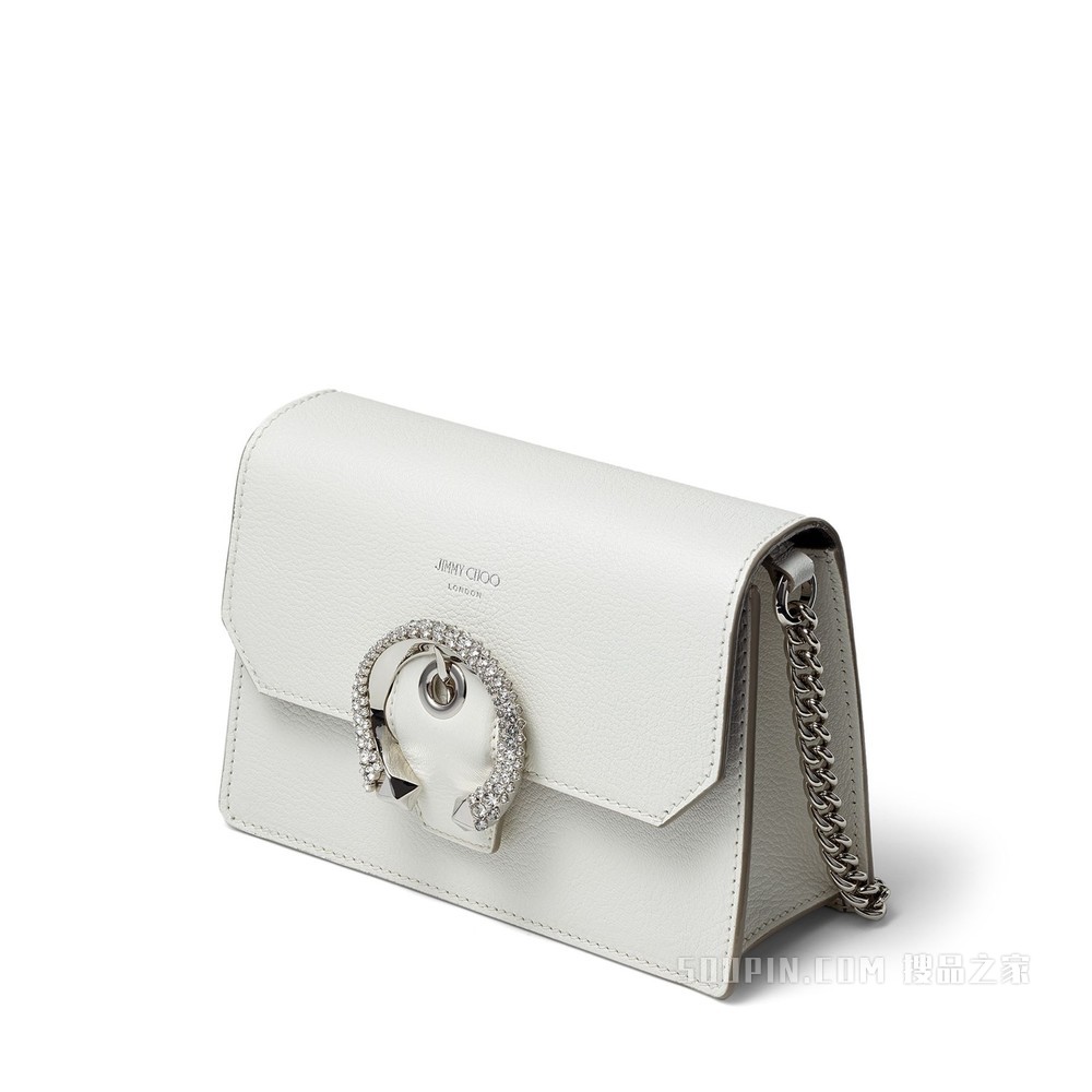 MADELINE CROSSBODY 芭蕾粉色山羊皮水晶扣斜挎包