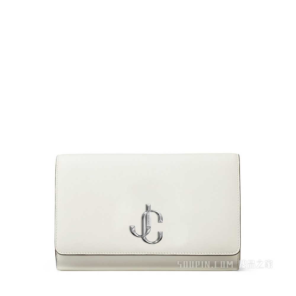 VARENNE CLUTCH 品牌logo装饰黑色牛皮手拿包