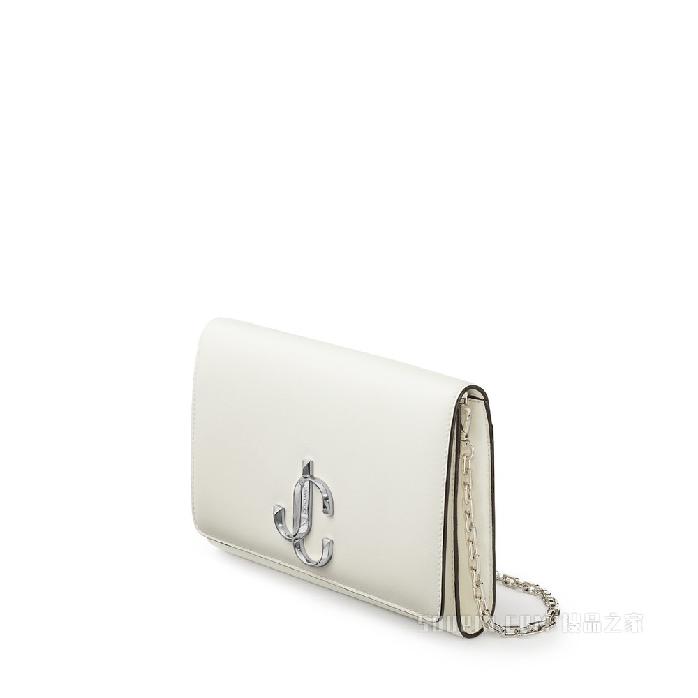 VARENNE CLUTCH 品牌logo装饰黑色牛皮手拿包