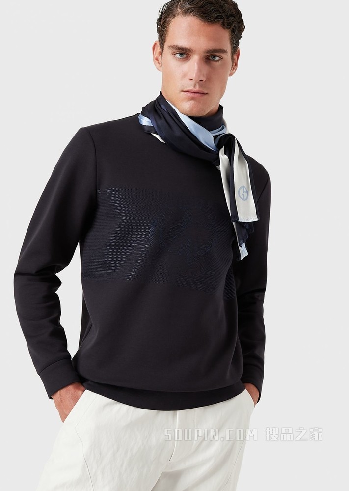 撞色3D刺绣卫衣 | Giorgio Armani