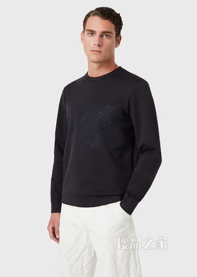 撞色3D刺绣卫衣 | Giorgio Armani