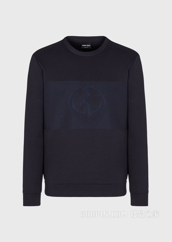 撞色3D刺绣卫衣 | Giorgio Armani