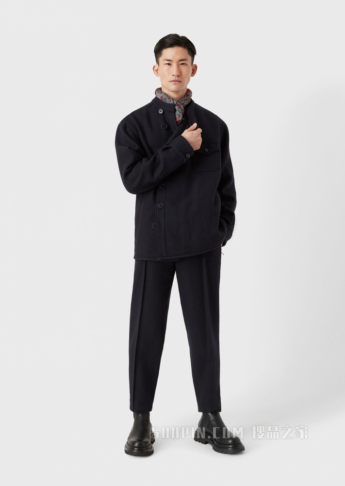 人字纹图案休闲裤 | Giorgio Armani