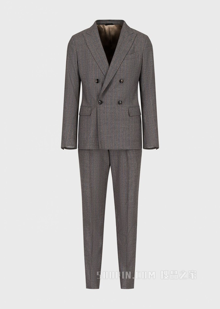 双排扣细条纹西装套装 | Giorgio Armani