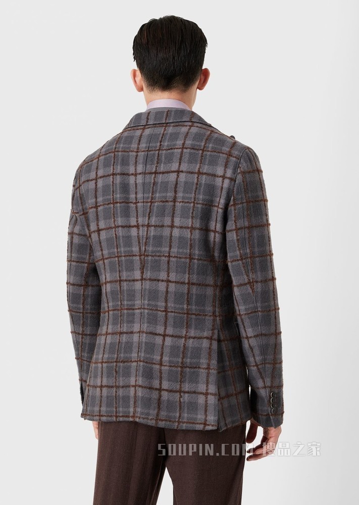 胡歌同款格纹纽扣休闲西服 | Giorgio Armani