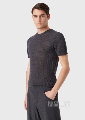 简约网格针织衫 | Giorgio Armani