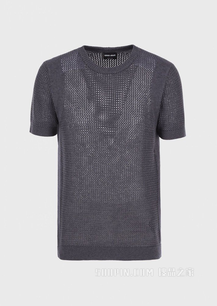 简约网格针织衫 | Giorgio Armani