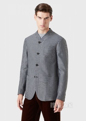通体几何图案休闲西服 | Giorgio Armani