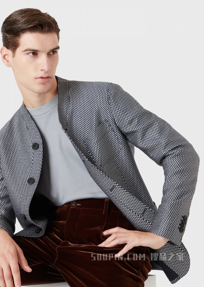 通体几何图案休闲西服 | Giorgio Armani