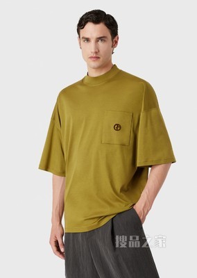 棉质刺绣短袖T恤 | Giorgio Armani