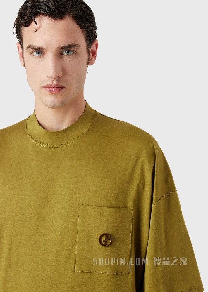 棉质刺绣短袖T恤 | Giorgio Armani
