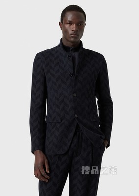 精美人字纹休闲西装 | Giorgio Armani
