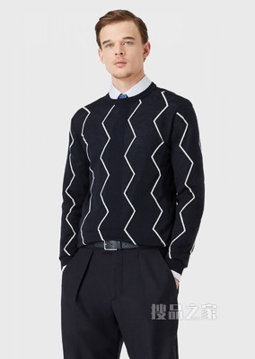 人字纹图案羊毛毛衣 | Giorgio Armani