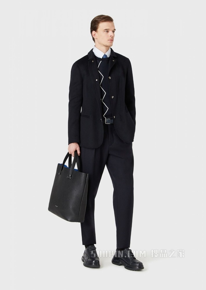 人字纹图案羊毛毛衣 | Giorgio Armani