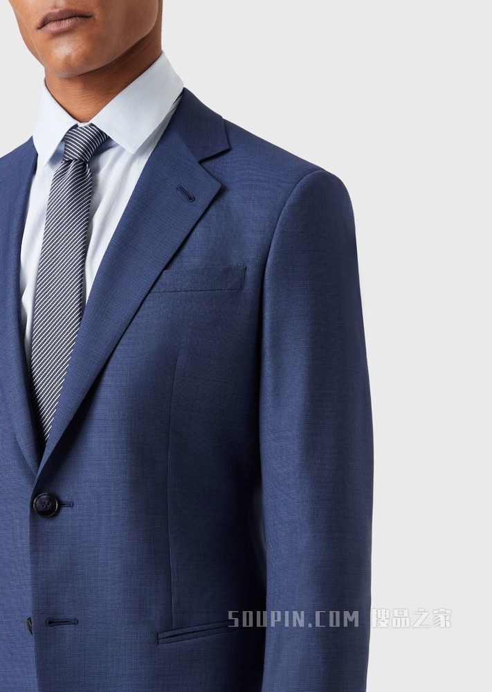 修身羊毛单排扣西服套装 | Giorgio Armani