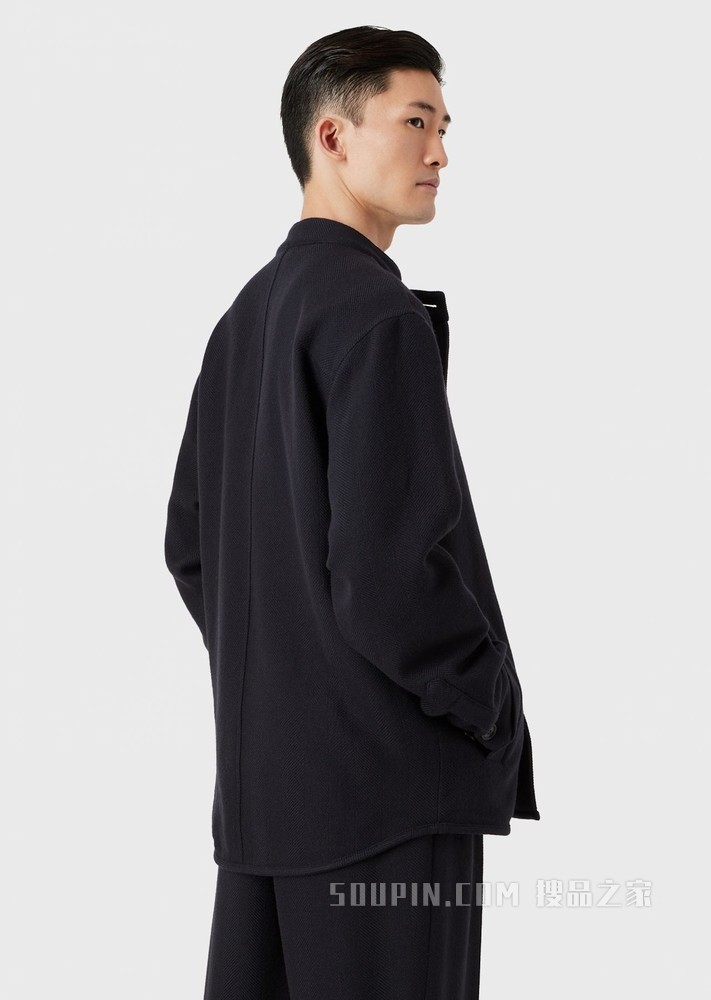 不对称开合羊毛休闲西服 | Giorgio Armani