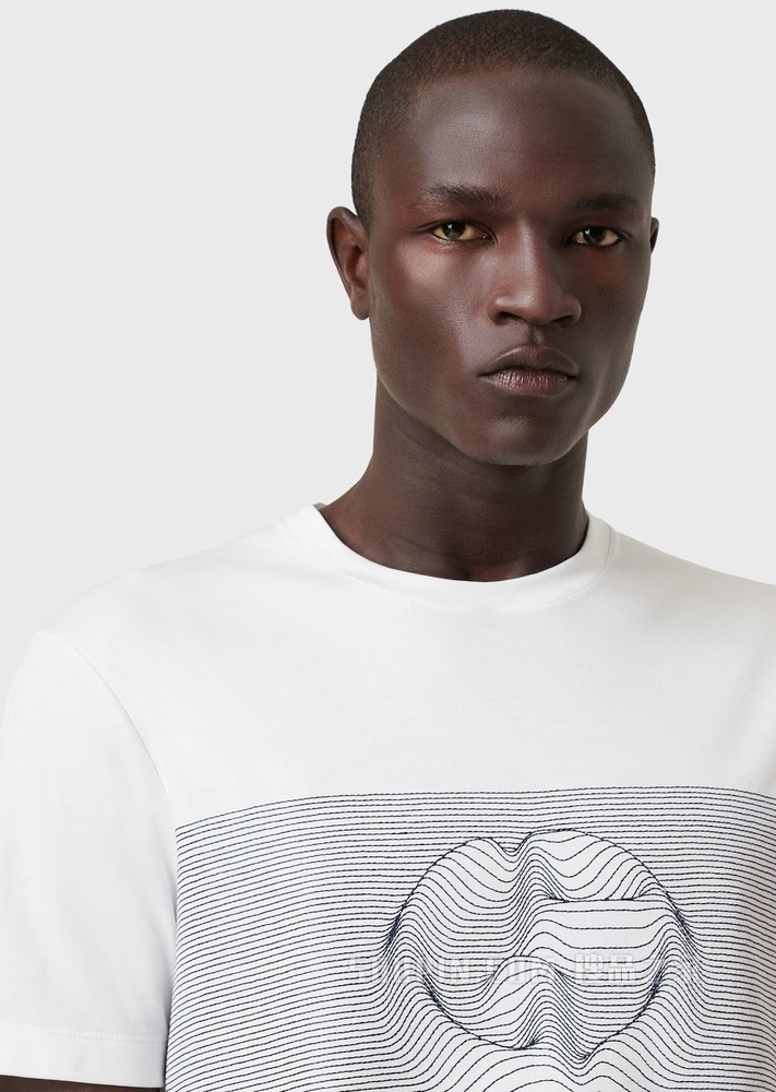撞色3D刺绣短袖T恤 | Giorgio Armani