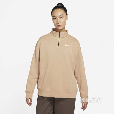 Nike Sportswear 女子 1/4 拉链开襟起绒上衣