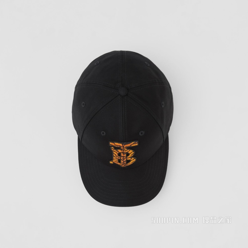 专属标识棉质棒球帽 (黑色)