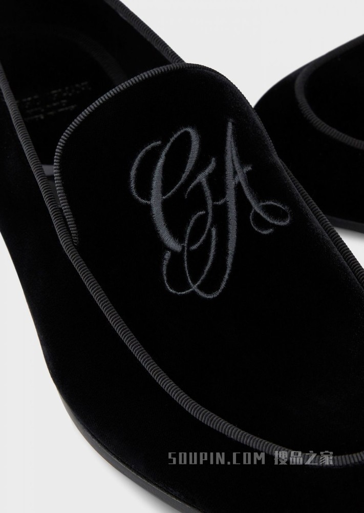 LOGO天鹅绒莫卡辛鞋 | Giorgio Armani