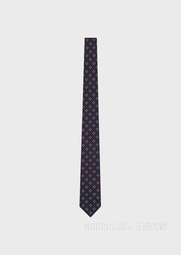 几何提花图案桑蚕丝领带 | Giorgio Armani