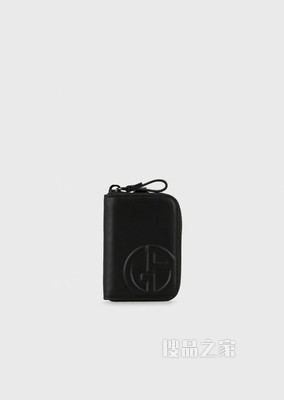 徽标皮革拉链钱包 | Giorgio Armani