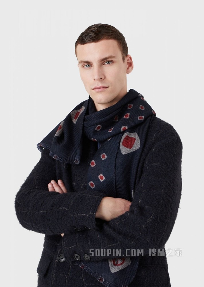 经典绵羊毛围巾 | Giorgio Armani