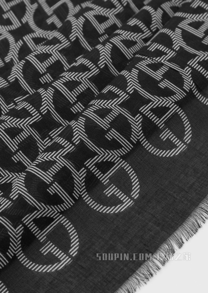 通体LOGO撞色围巾 | Giorgio Armani
