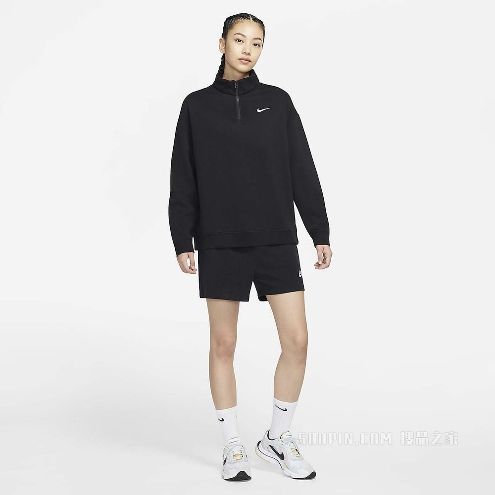 Nike Sportswear Essential 女子 1/4 拉链开襟起绒上衣