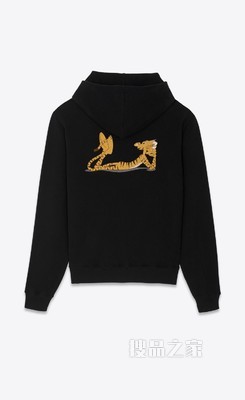 老虎印花连帽衫