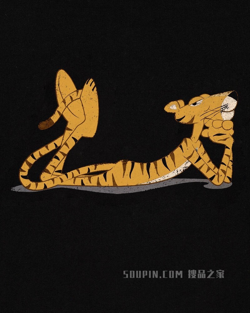 老虎印花连帽衫