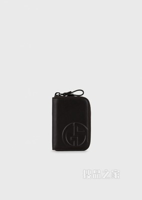 徽标皮革拉链钱包 | Giorgio Armani