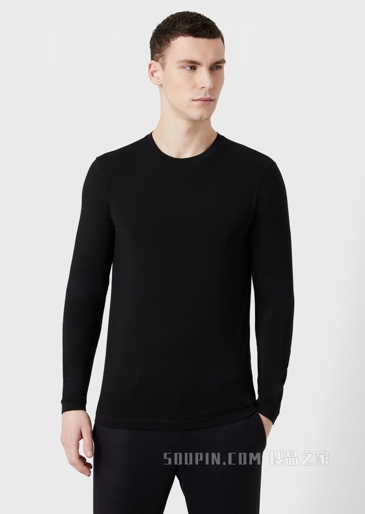 弹力平纹布简约T恤 | Giorgio Armani