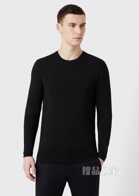 弹力平纹布简约T恤 | Giorgio Armani