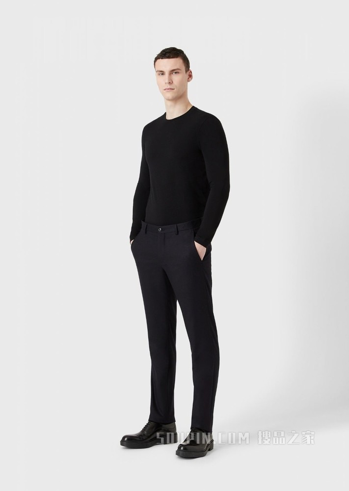 弹力平纹布简约T恤 | Giorgio Armani