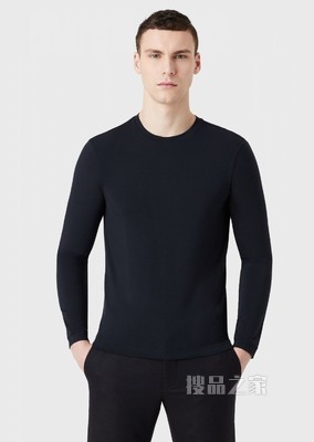 弹力平纹布简约T恤 | Giorgio Armani