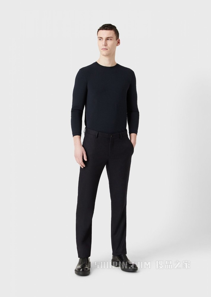 弹力平纹布简约T恤 | Giorgio Armani