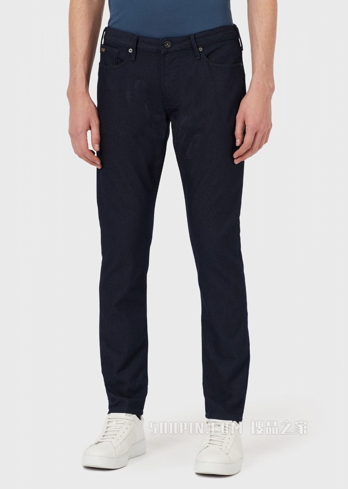 纹理色织面料修身裤装 | Emporio Armani