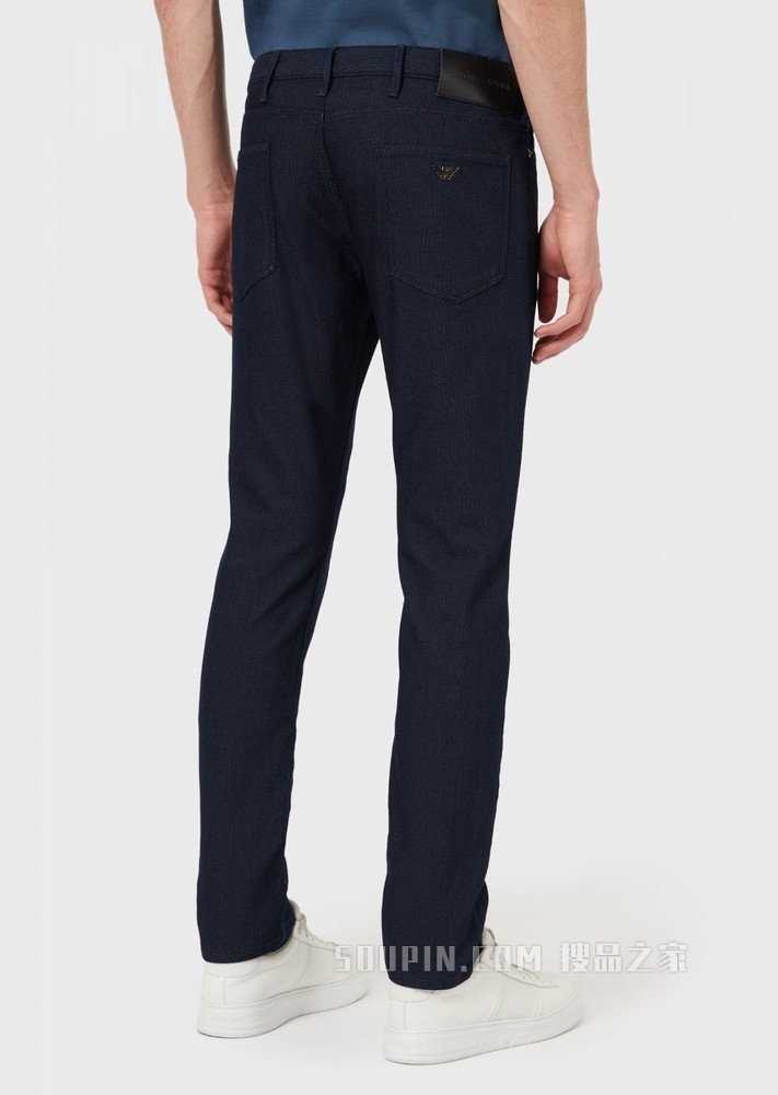 纹理色织面料修身裤装 | Emporio Armani