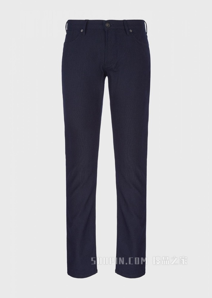 纹理色织面料修身裤装 | Emporio Armani