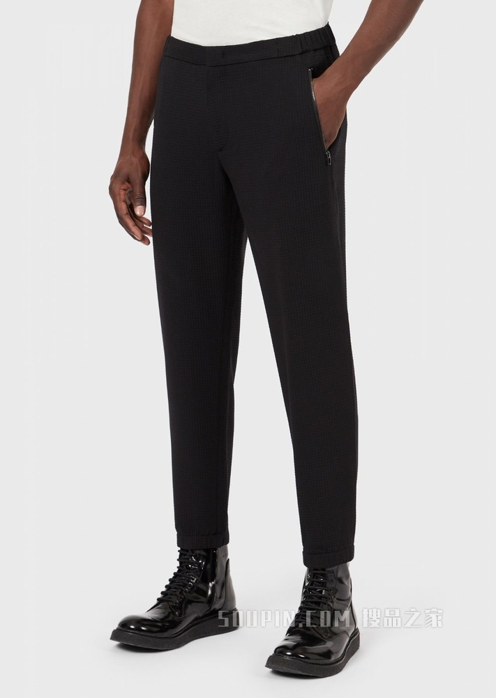 羊绒混纺翻折休闲裤 | Emporio Armani