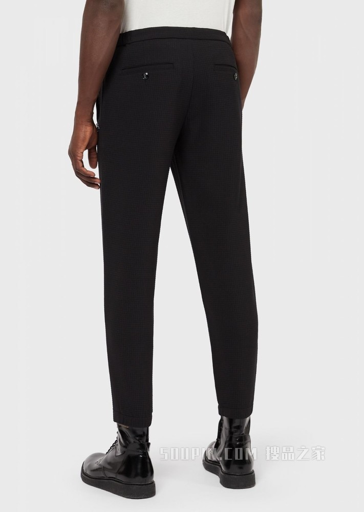 羊绒混纺翻折休闲裤 | Emporio Armani