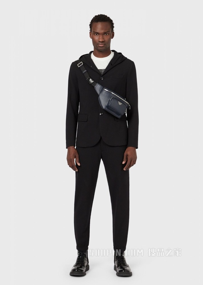 羊绒混纺翻折休闲裤 | Emporio Armani