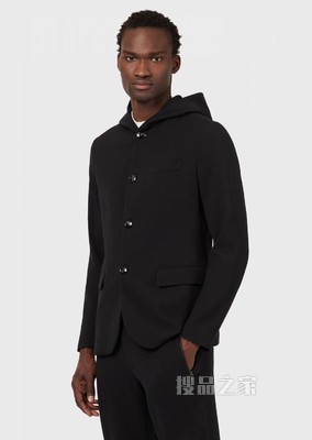 绵羊毛连帽西装 | Emporio Armani