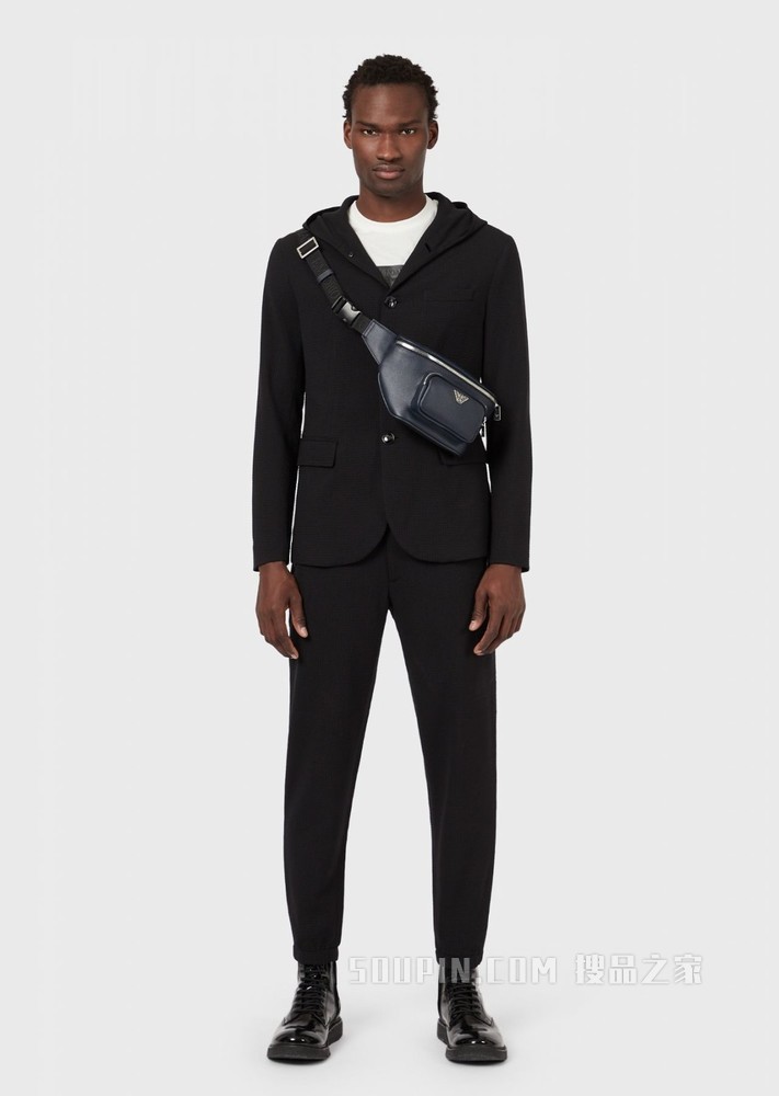 绵羊毛连帽西装 | Emporio Armani