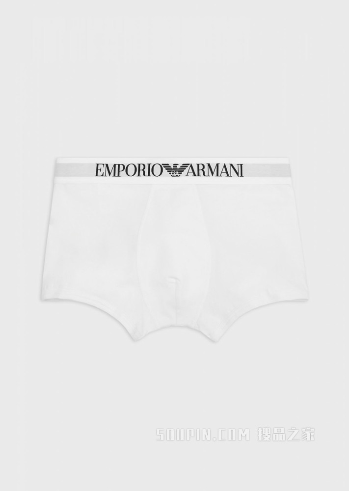 弹力棉LOGO平角内裤 | Emporio Armani