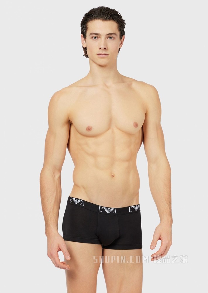 弹力棉LOGO平角内裤三条装 | Emporio Armani