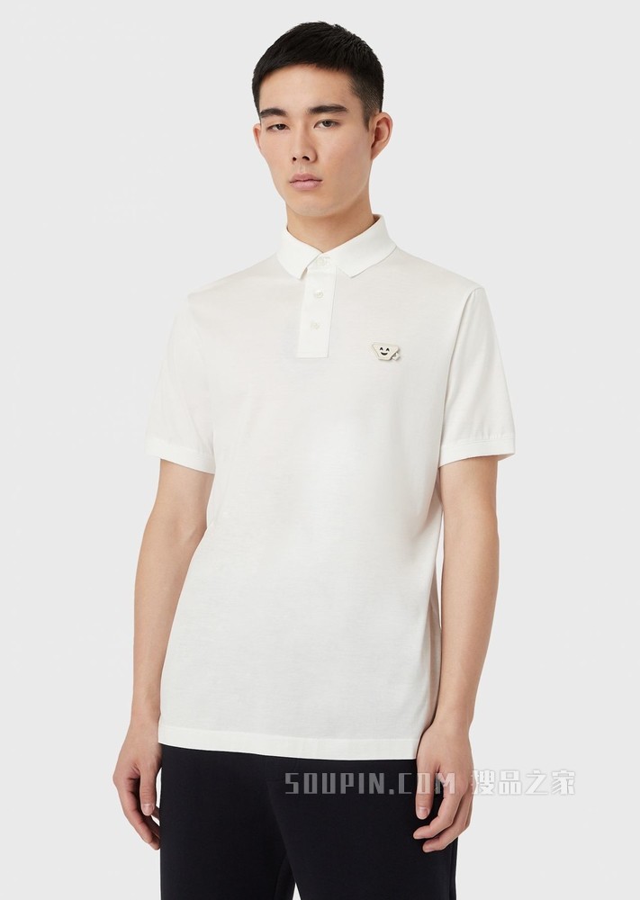 Emoji趣味表情贴片POLO衫 | Emporio Armani