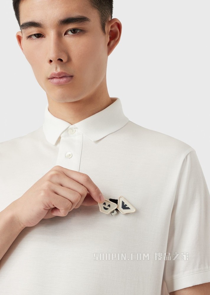 Emoji趣味表情贴片POLO衫 | Emporio Armani